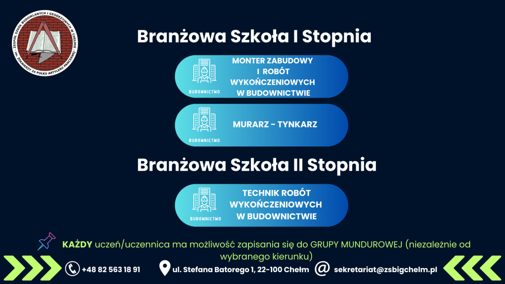 Branżowa szkoła I stopnia i II stopnia
